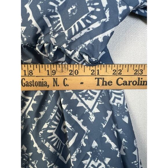 Emma Rose Peasant Dress Women's 3XL Blue Graphic Cottagecore Tiered Boho Maxi - Picture 8 of 11